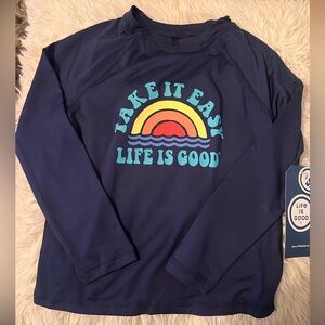 NWT Life is Good Navy Long Sleeve Sunshirt